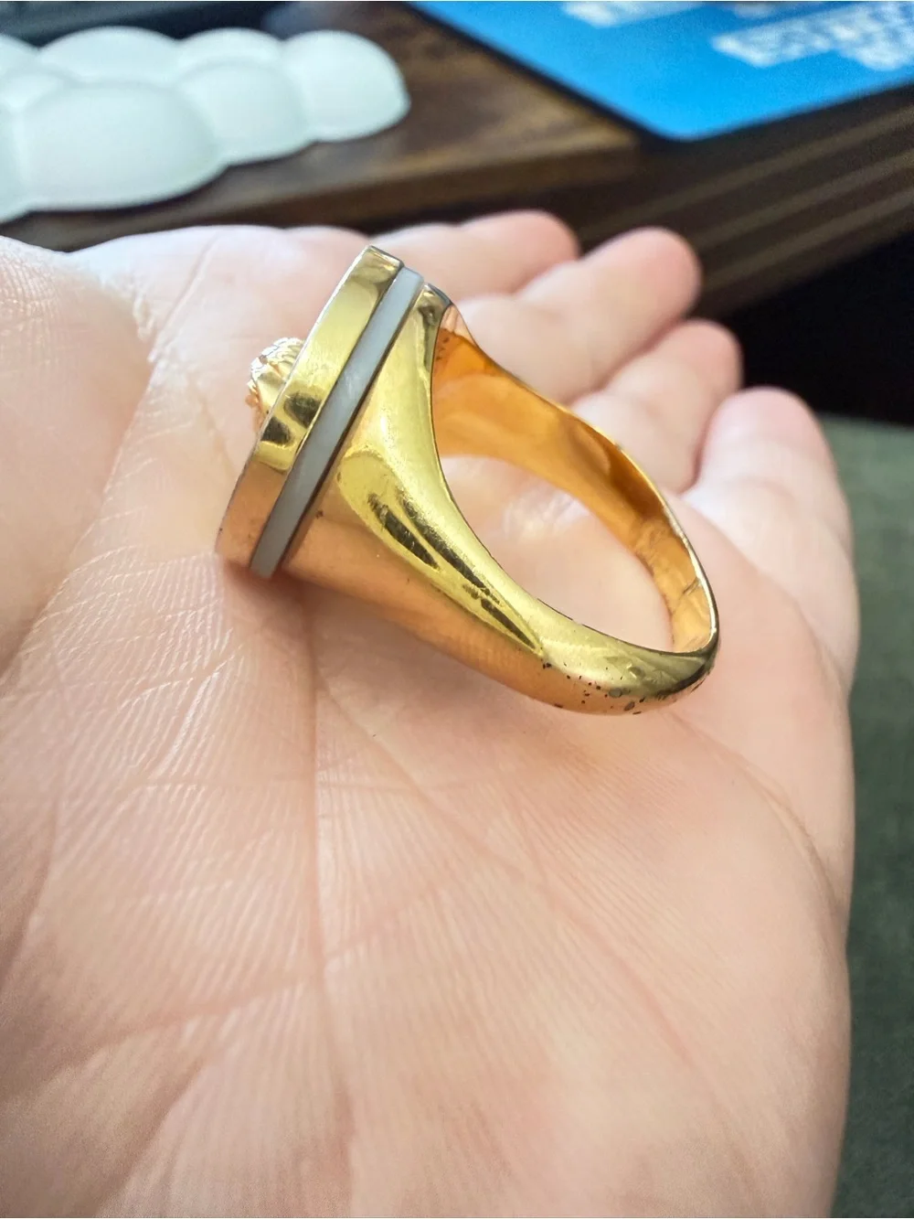 Versace Medusa Ring - Mother of Pearl & Gold